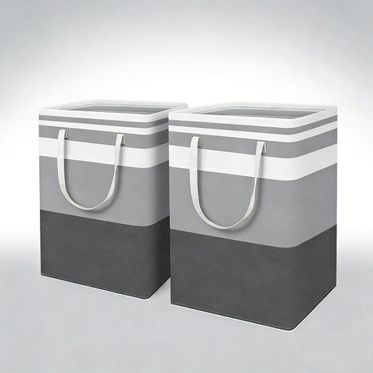 Large Collapsible Laundry Hamper - Waterproof Fabric Storage Bin with Handles for Convenient Organization in Bedroom, Bathroom, Dorm, and Laundry Room Essentials