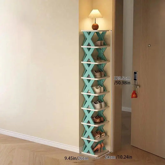 9-Tier Foldable Shoe Storage Rack - Efficient Space-Saving Organizer for Home, Entryway, Bathroom, and Dormitory
