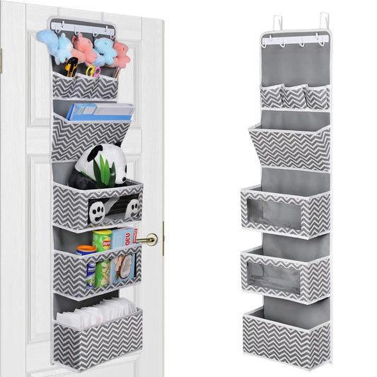 Comprehensive Over-the-Door Storage Organizer with Clear Windows and Wall File Holder